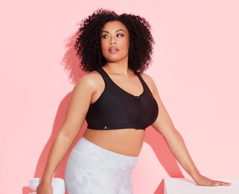 glamorise zip up front closure sports bra