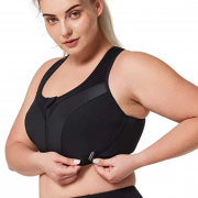 front opening full figure sports bra